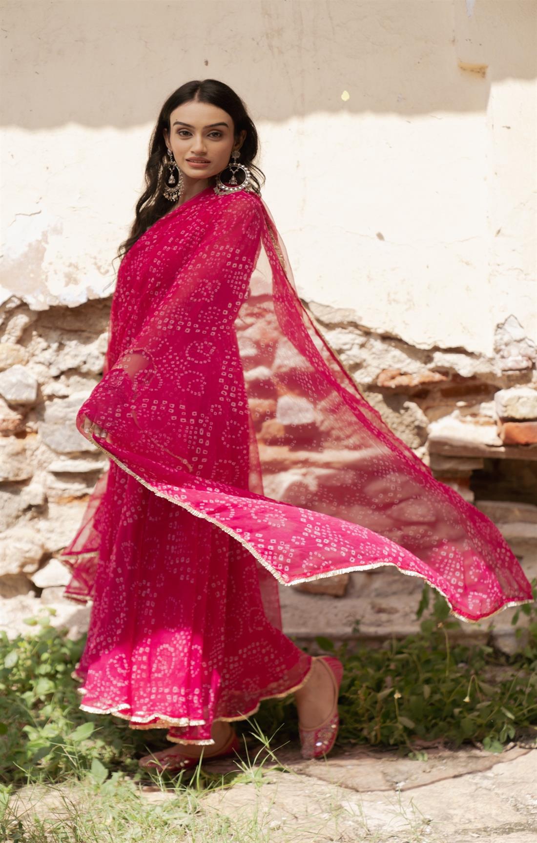 Exclusive Digital Printed Organza Silk Anarkali Suit