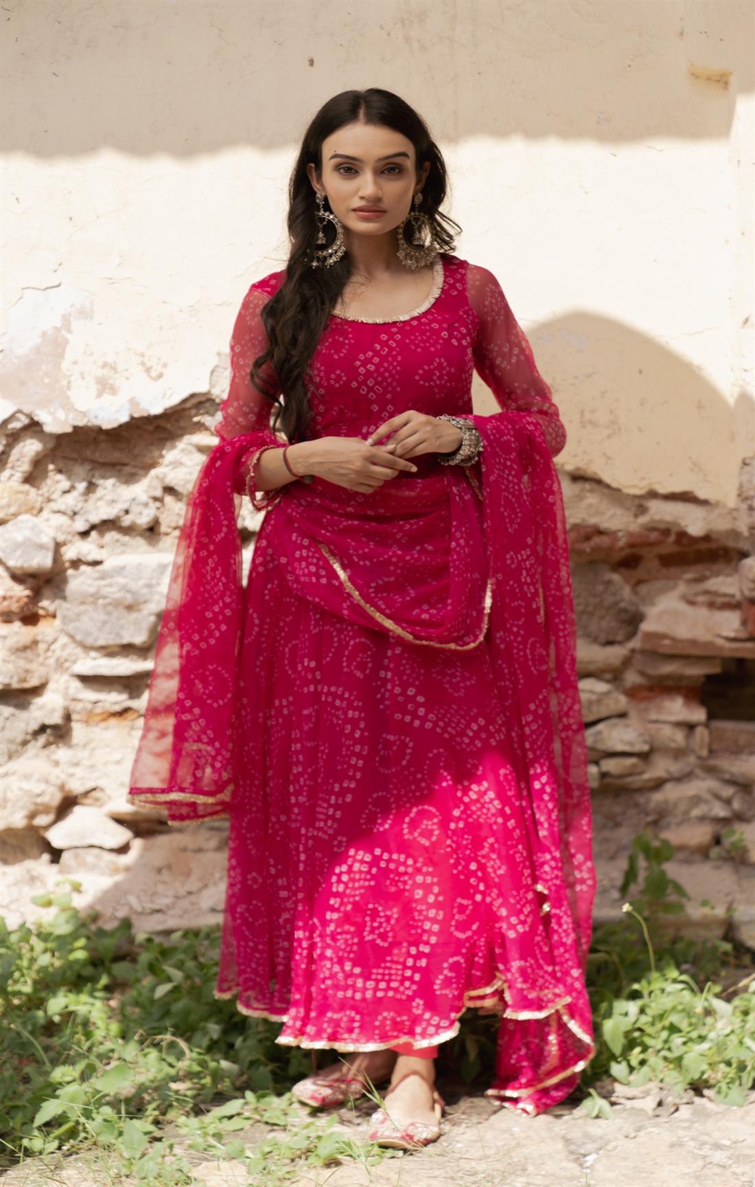 Exclusive Digital Printed Organza Silk Anarkali Suit