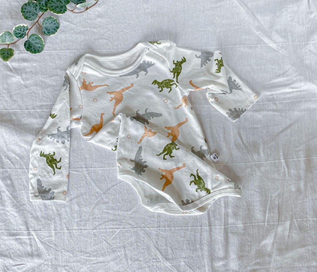 Dino Fun Baby Boy and Girl Cotton Romper – Cute Dinosaur Infant Outfit