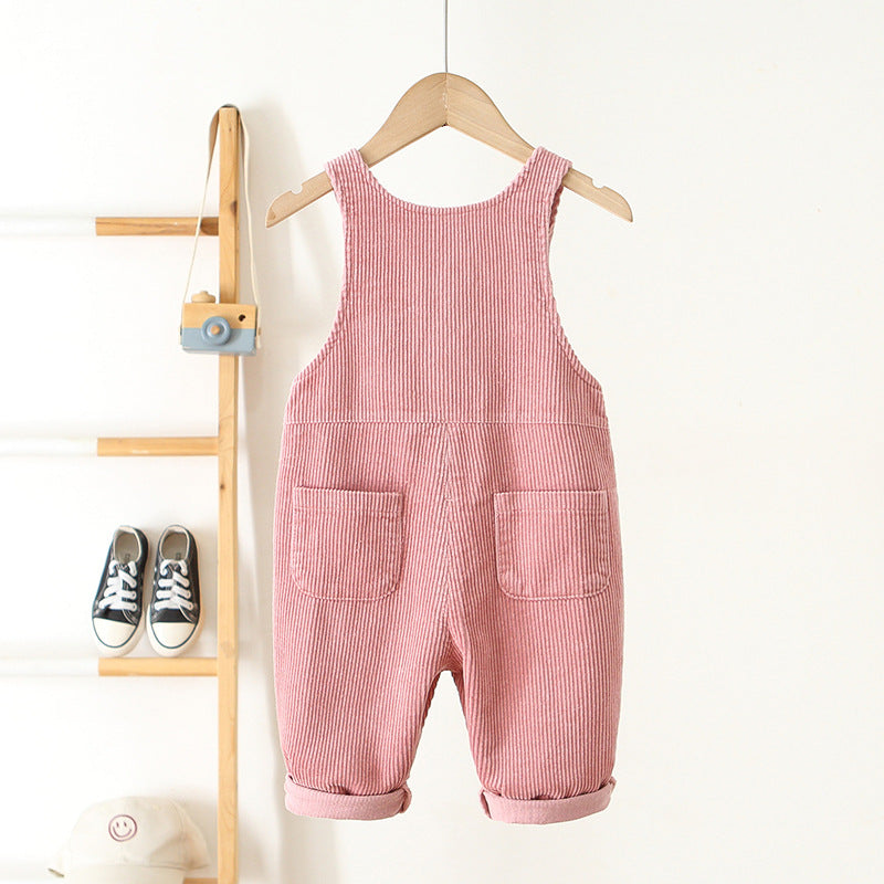 Corduroy Love Girls Embroidered Jumpsuit – Soft Cotton Corduroy