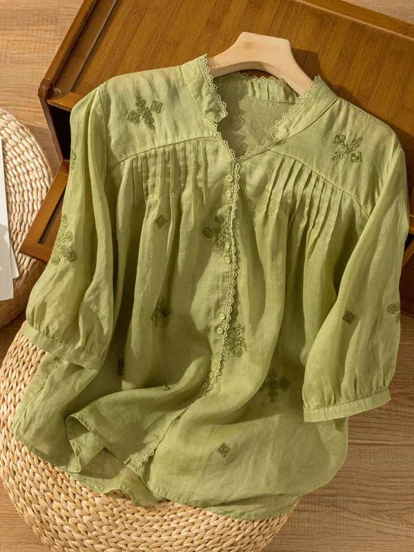 Elegant Cotton Embroidered Shirt – Comfort with Style