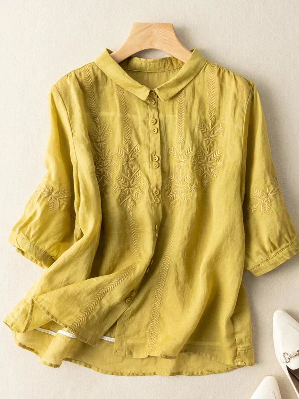 Pure Cotton Embroidered Shirt – Elegant Everyday Wear
