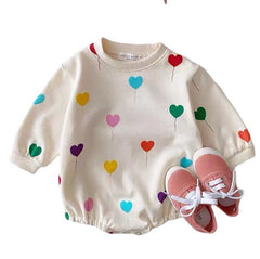 Sweatshirt Girl Cotton Romper – Cozy Everyday Wear for Baby Girls