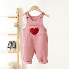 Corduroy Love Girls Embroidered Jumpsuit – Soft Cotton Corduroy