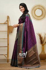 Zari Woven Design Kanjivaram Silk Blend Wedding Saree