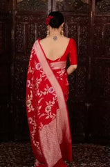 Zari Woven Kanjivaram Red Soft Silk Saree