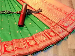 Woven Pattern Banarasi Soft Silk Jacquard Saree