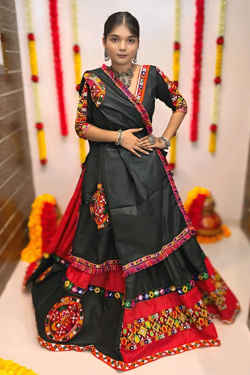 Traditional Gamthi Work Fully Stitched Chaniya Choli