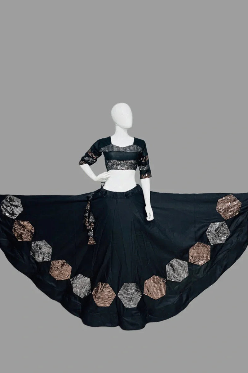 Fully Stitched Black Chaniya Choli For Navratri