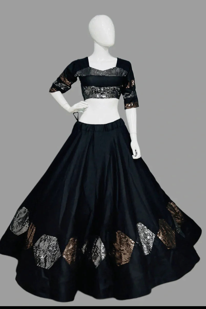 Fully Stitched Black Chaniya Choli For Navratri