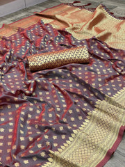 Women's Soft Silk Banarasi Saree for Party Wear