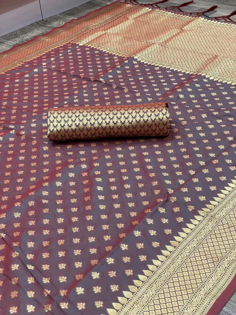 Women's Soft Silk Banarasi Saree for Party Wear