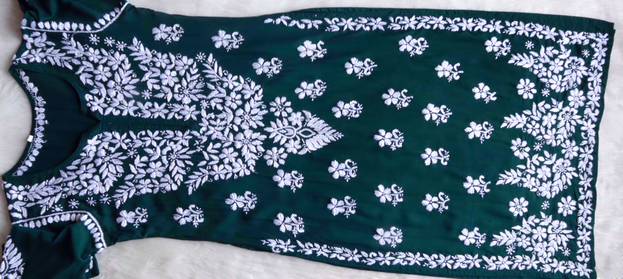 Naila Deep Green Long Modal Kurta