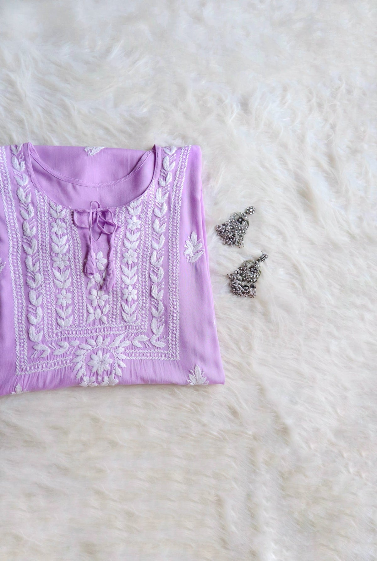 Alina Lavender Long Rayon Kurta