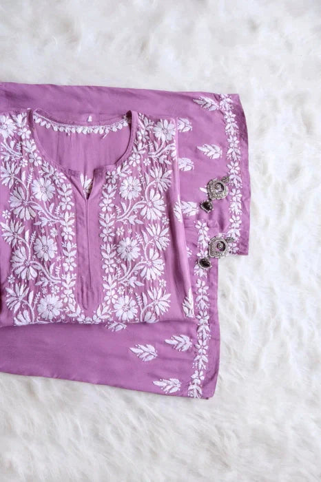 Amaira Dusty Purple Rayon Kurta Pant set