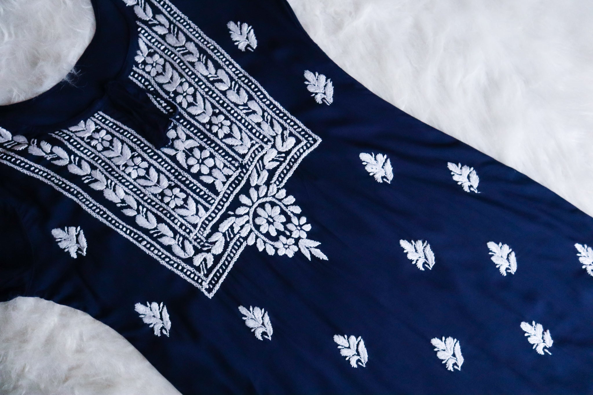 Alina Navy Blue Long Rayon Kurta