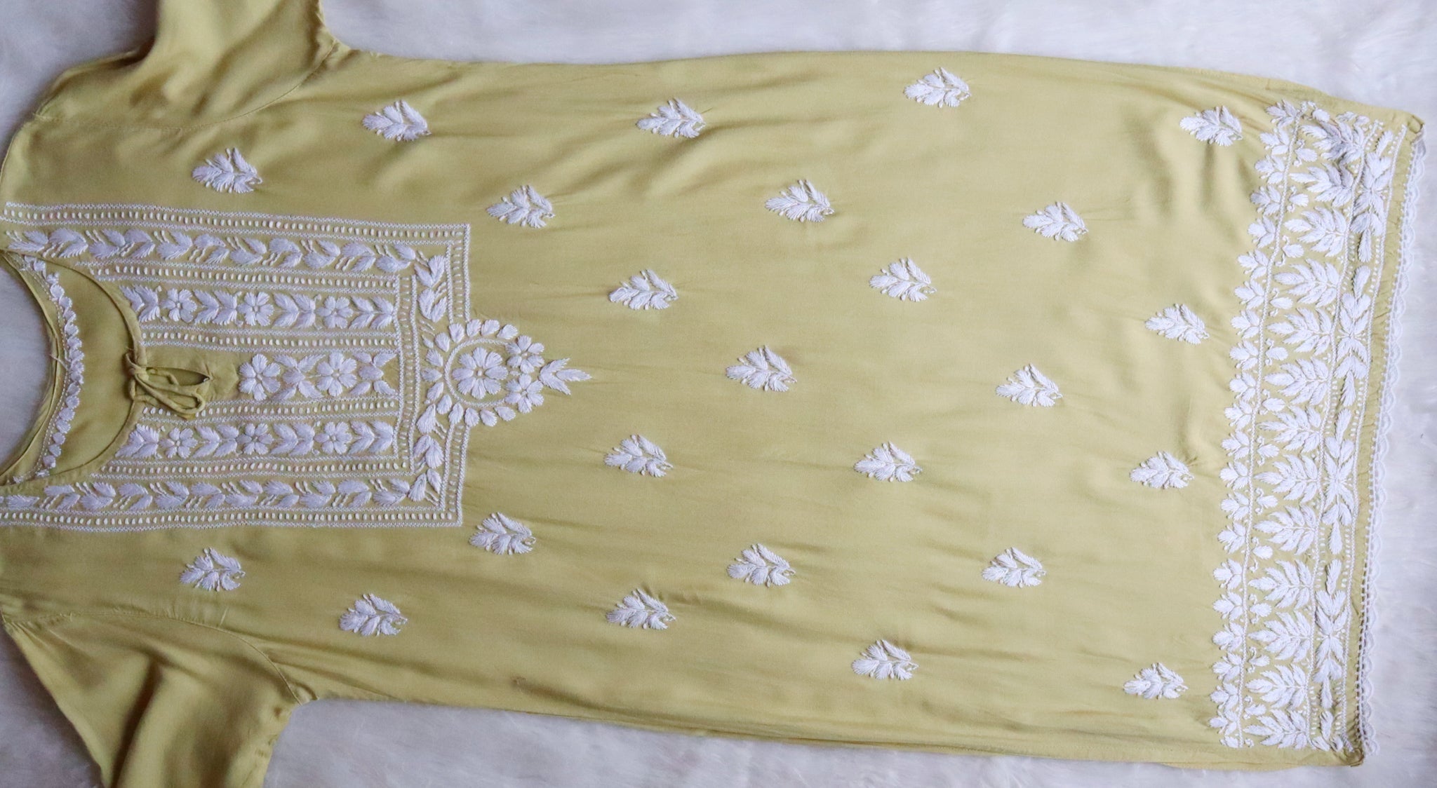 Alina Olive Green Long Rayon Kurta