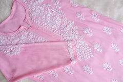 Zahrah Baby Pink Short Rayon Kurta