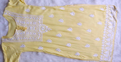 Alina Pastel Yellow Long Rayon Kurta