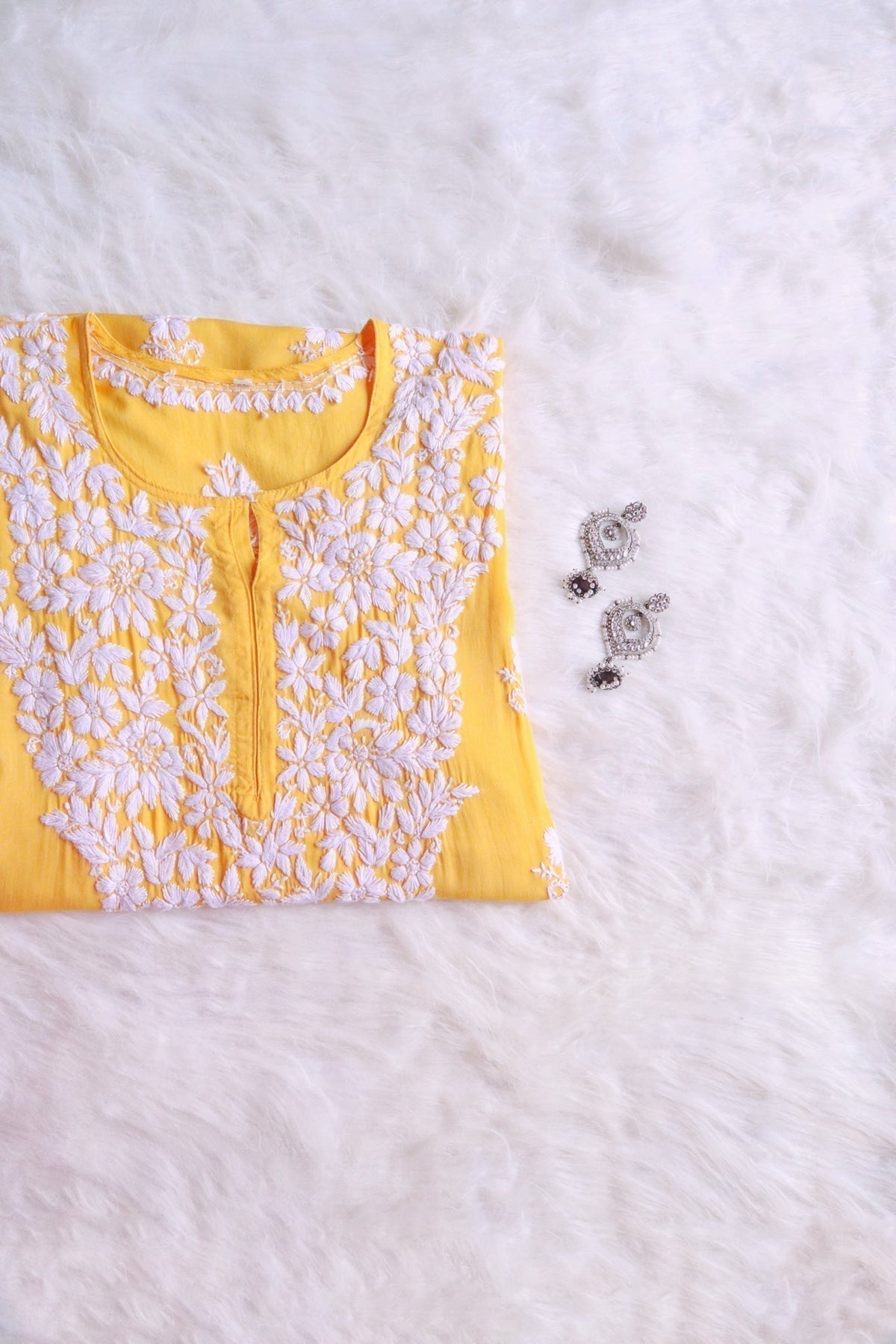 Naila Yellow Long Modal Kurta