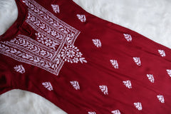 Alina Maroon Long Rayon Kurta