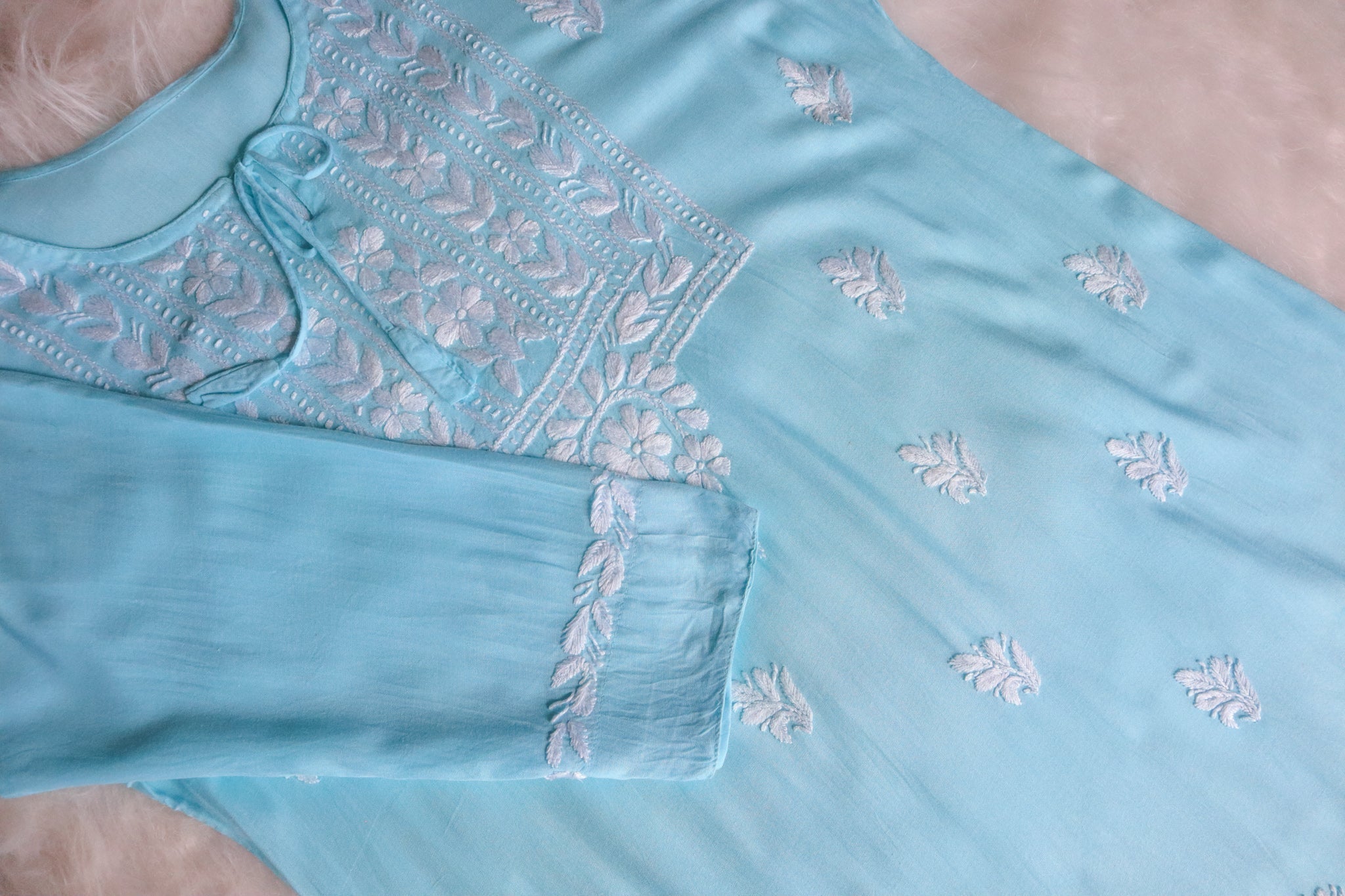 Alina Sky Blue Long Rayon Kurta