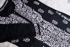 Zeina Black Long Modal Kurta