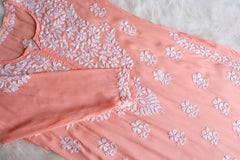 Naila Pastel Peach Long Modal Kurta