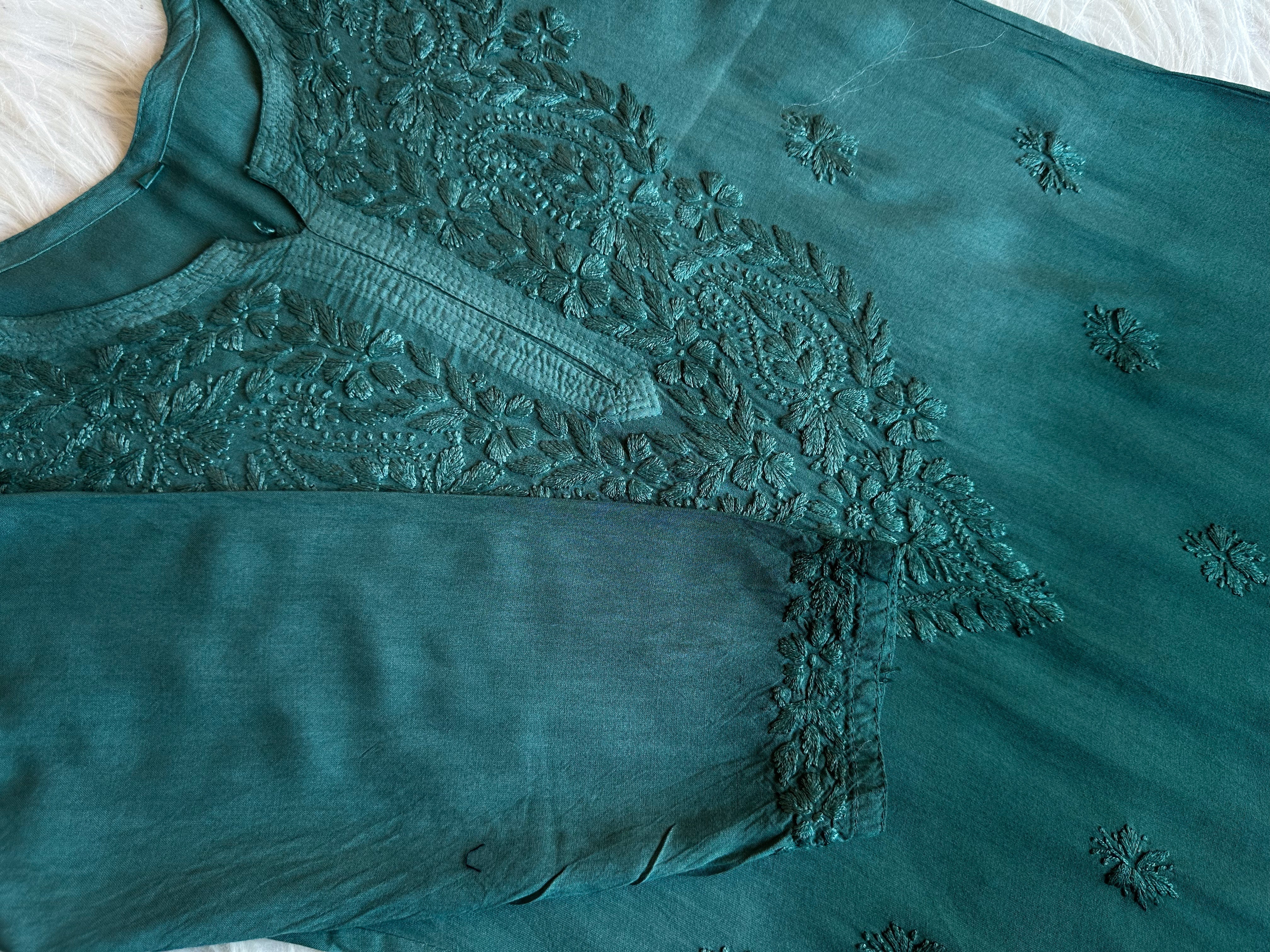 Alysha Sage Green Ombre Long Rayon Kurta