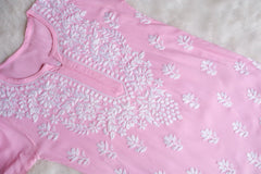 Zahrah Baby Pink Short Rayon Kurta