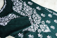 Naila Deep Green Long Modal Kurta