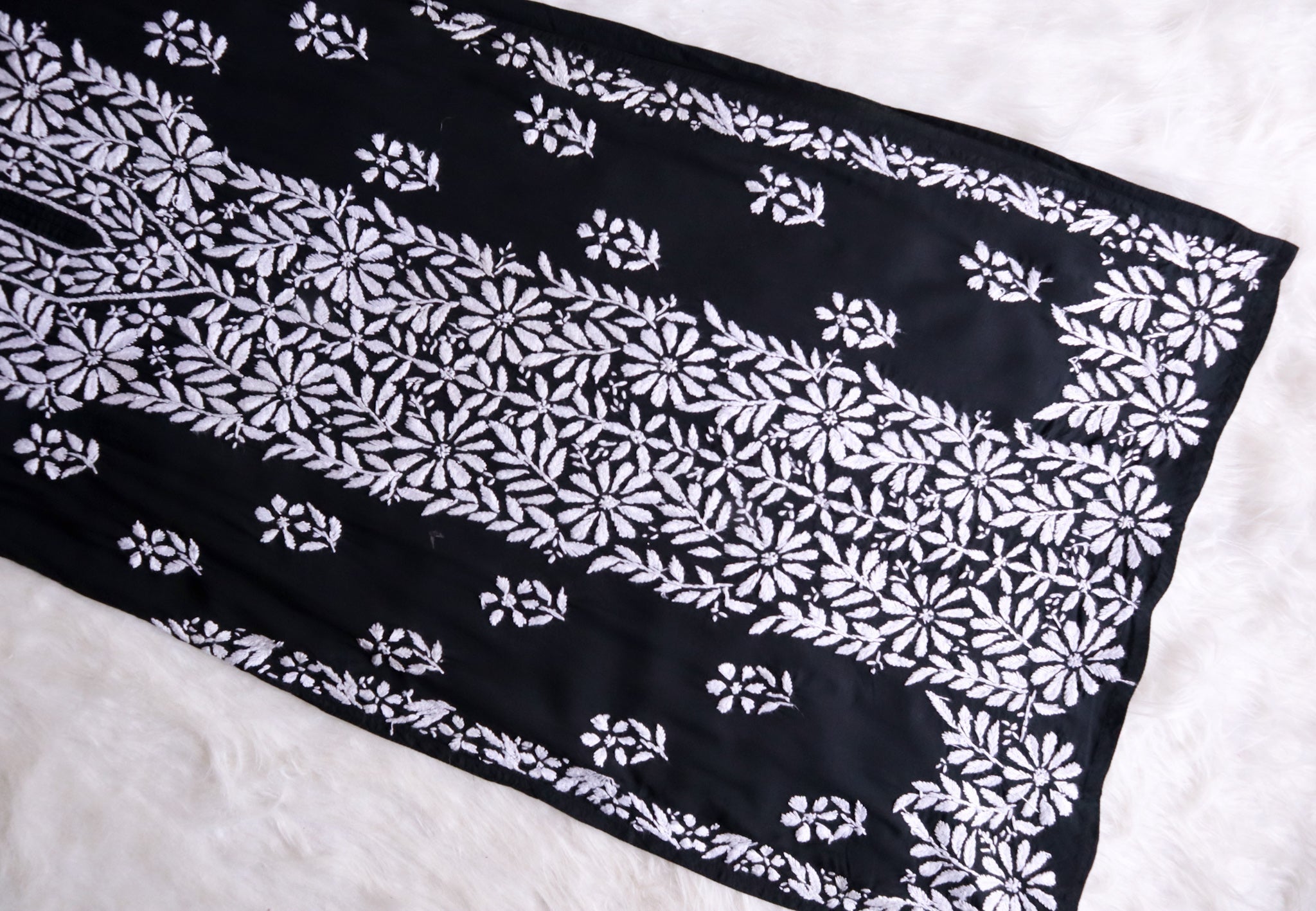 Zeina Black Long Modal Kurta