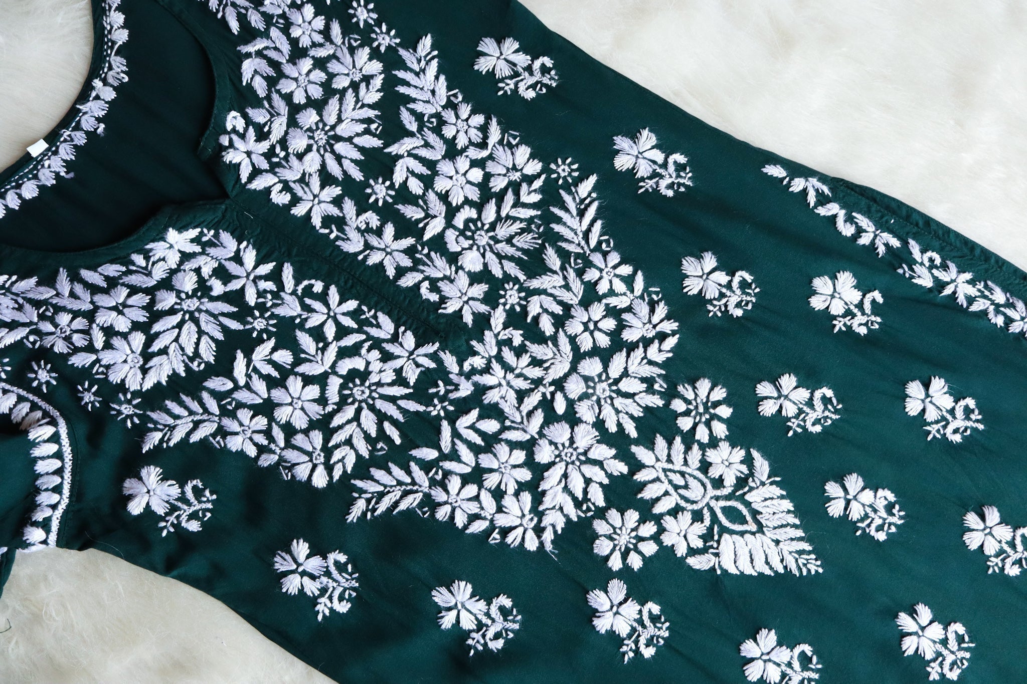 Naila Deep Green Long Modal Kurta