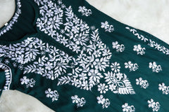 Naila Deep Green Long Modal Kurta
