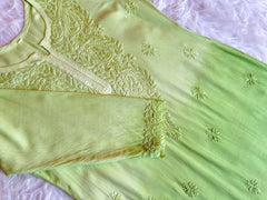 Alysha Pastel Green Ombre Long Rayon Kurta