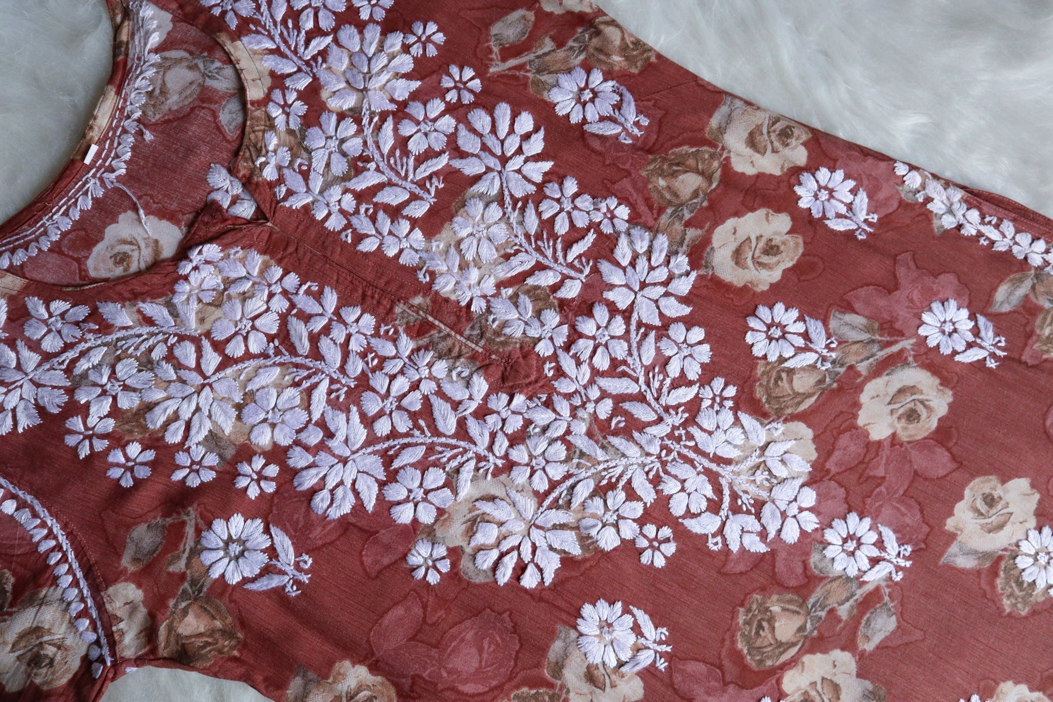 Maryam Brick Red Long Modal Kurta