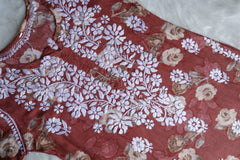 Maryam Brick Red Long Modal Kurta