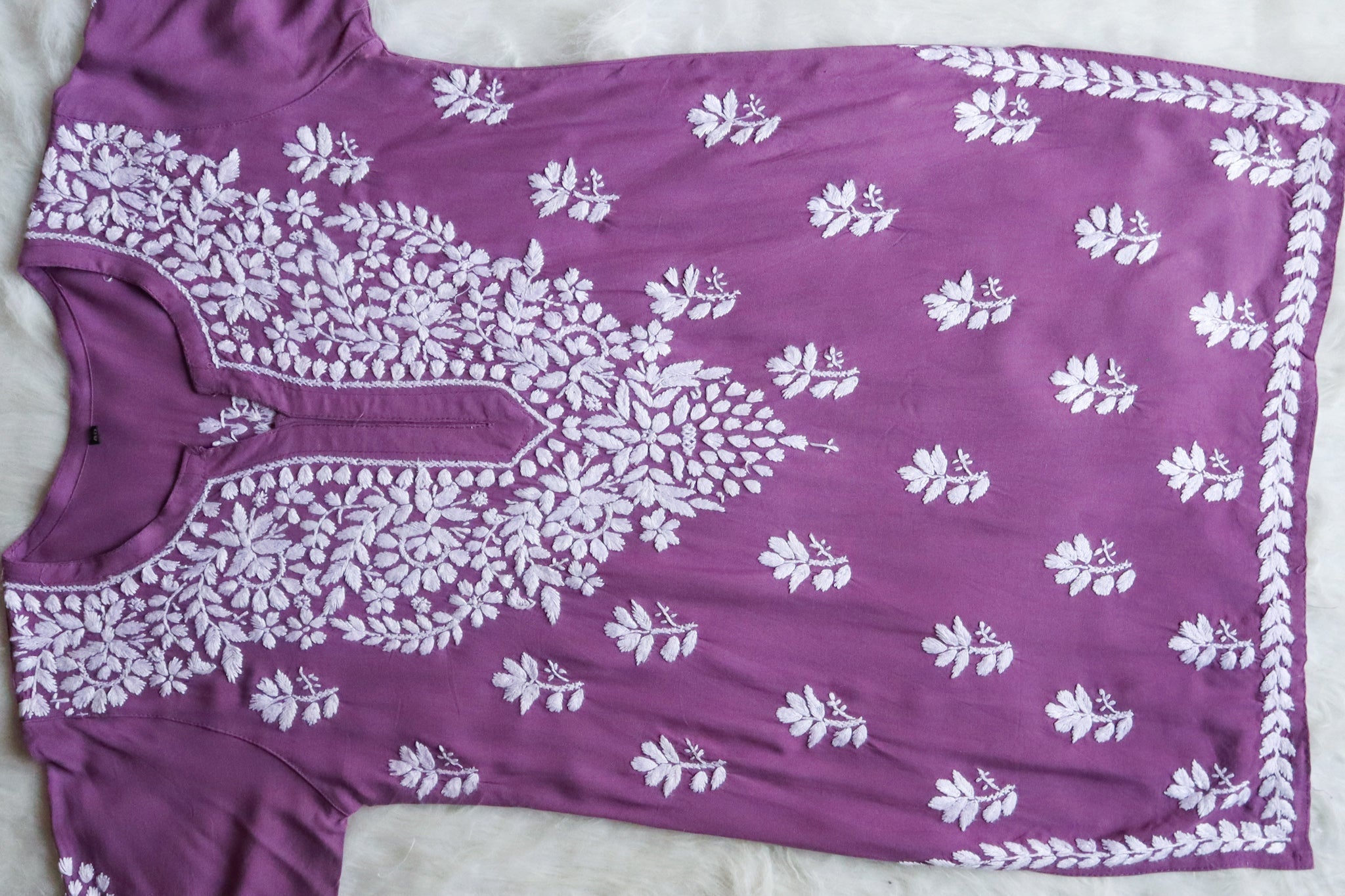 Zahrah Dusty Purple Short Rayon Kurta