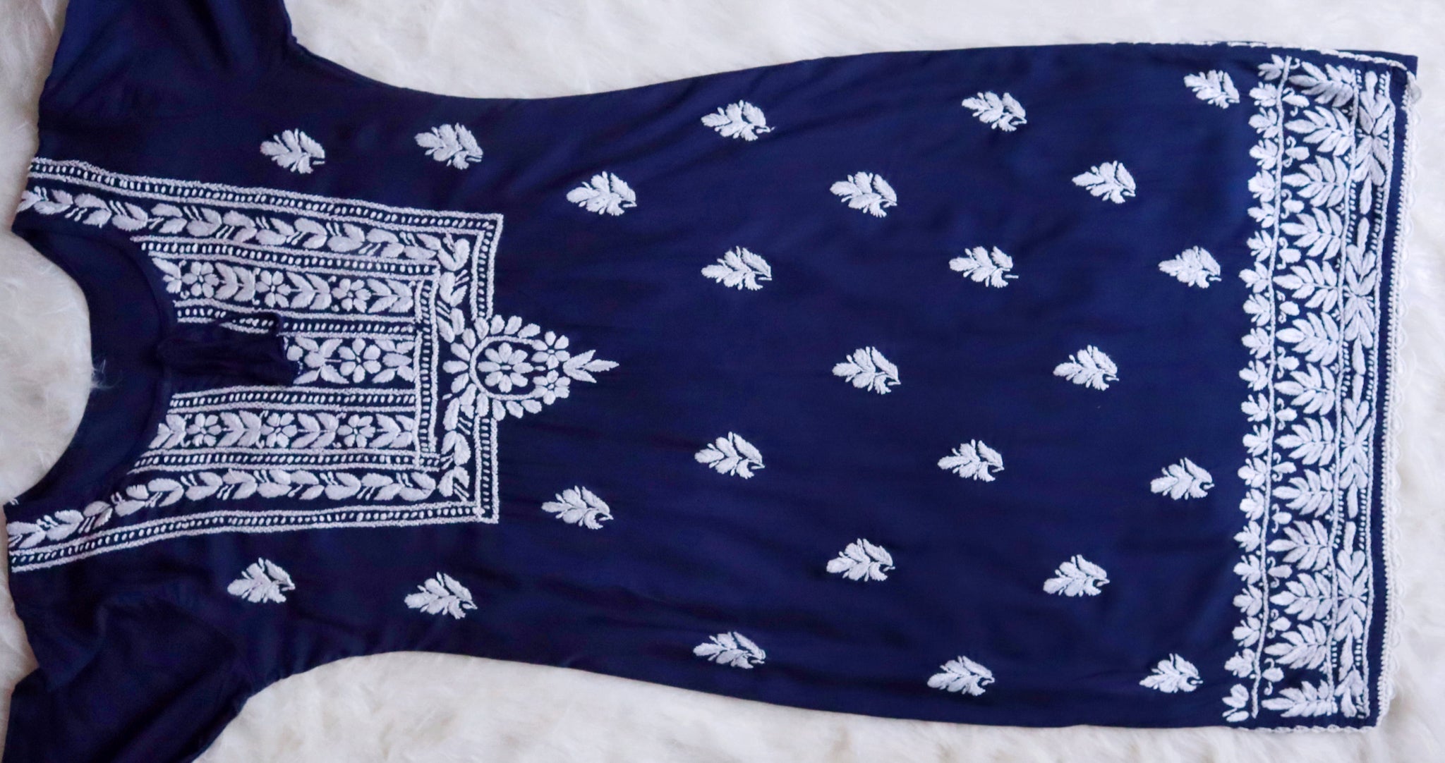 Alina Navy Blue Long Rayon Kurta