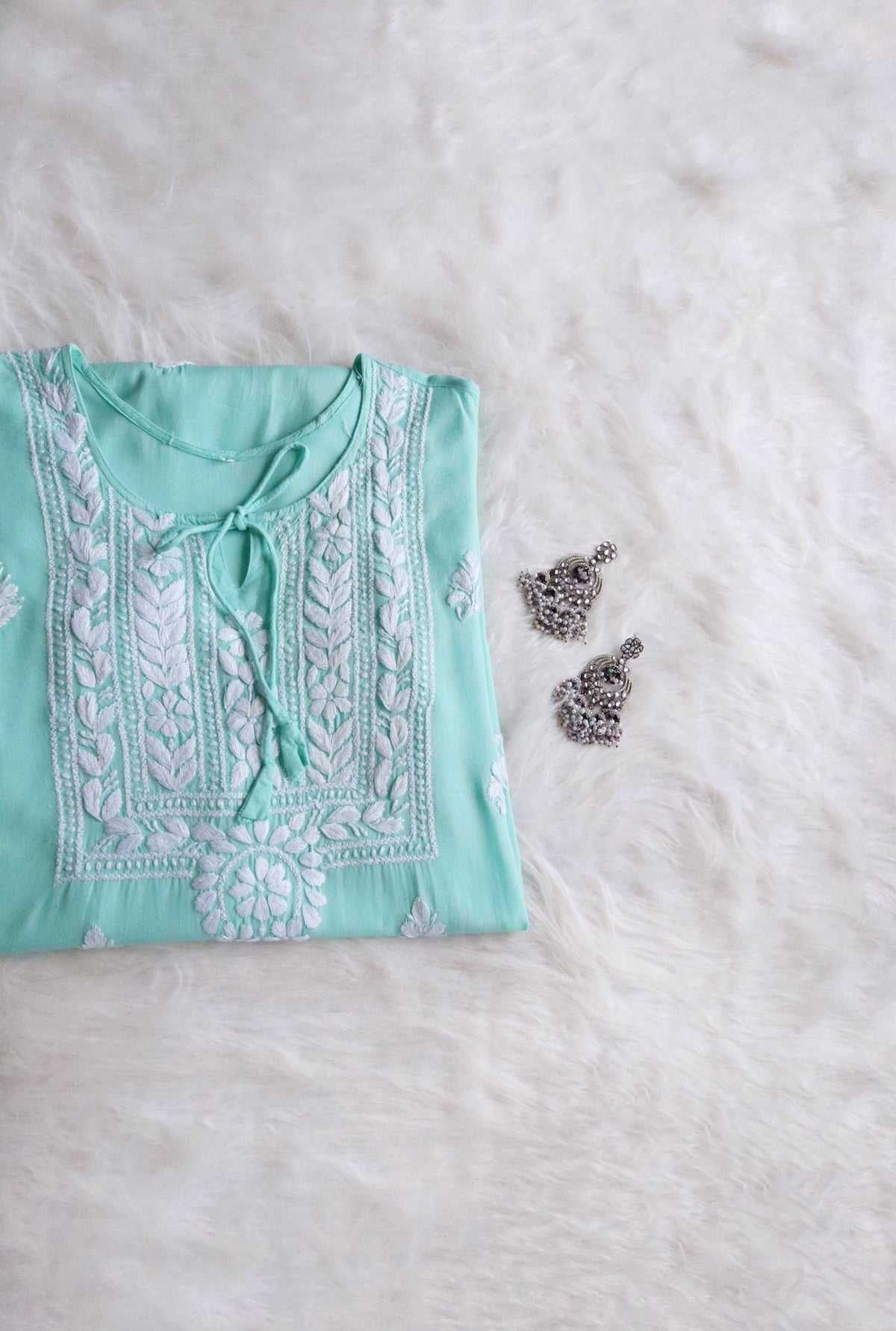 Alina Mint Green Long Rayon Kurta