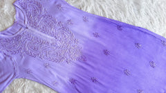 Alysha Lavender Ombre Long Rayon Kurta