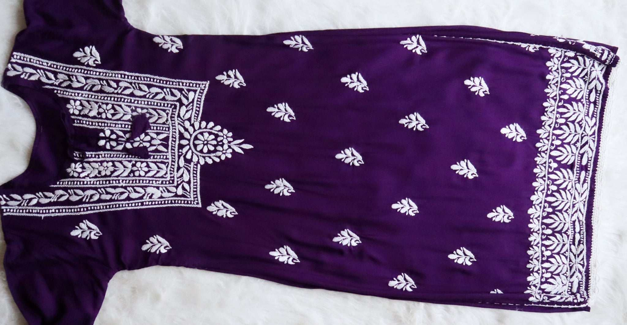 Alina Deep Purple Long Rayon Kurta