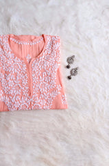 Naila Pastel Peach Long Modal Kurta