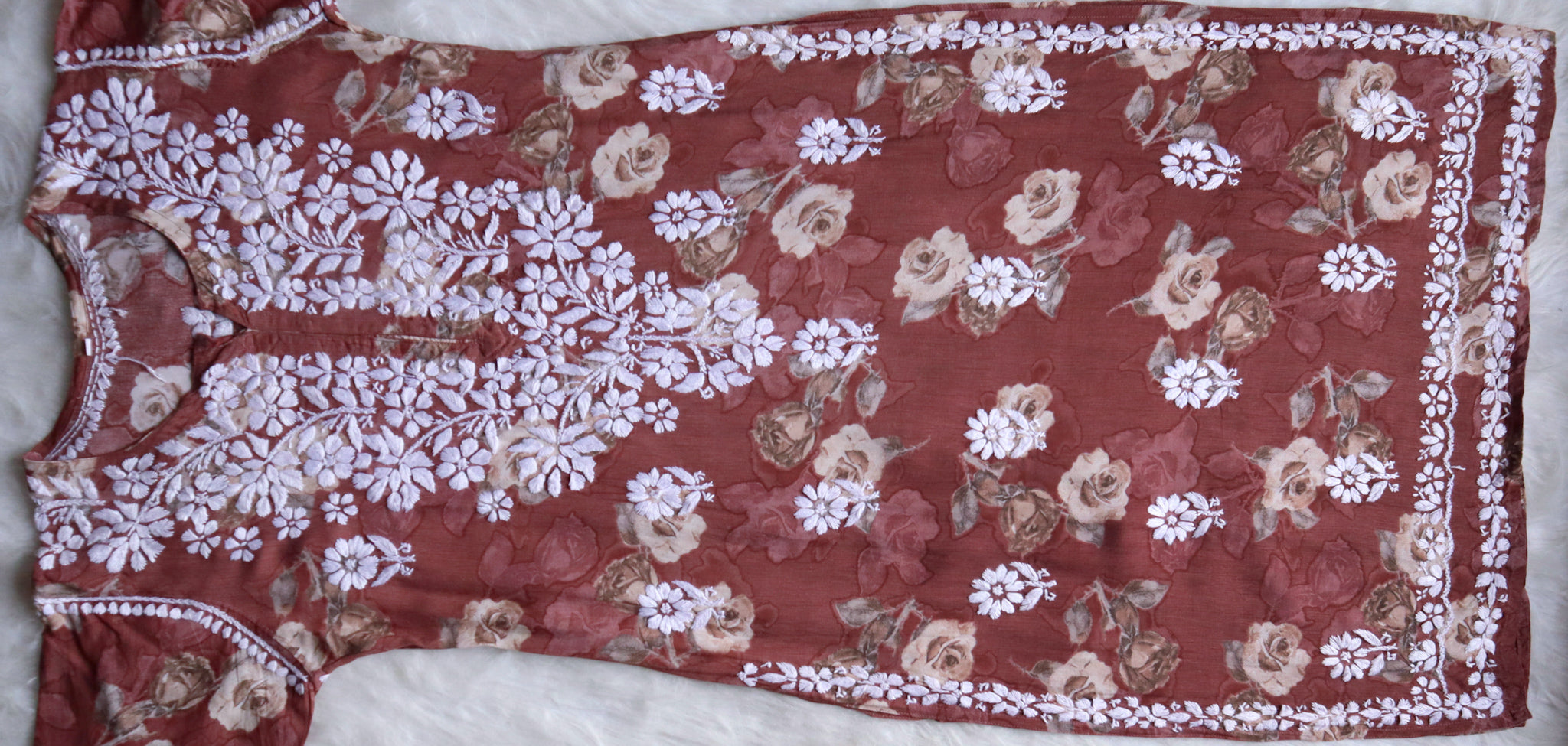 Maryam Brick Red Long Modal Kurta