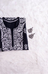 Zeina Black Long Modal Kurta