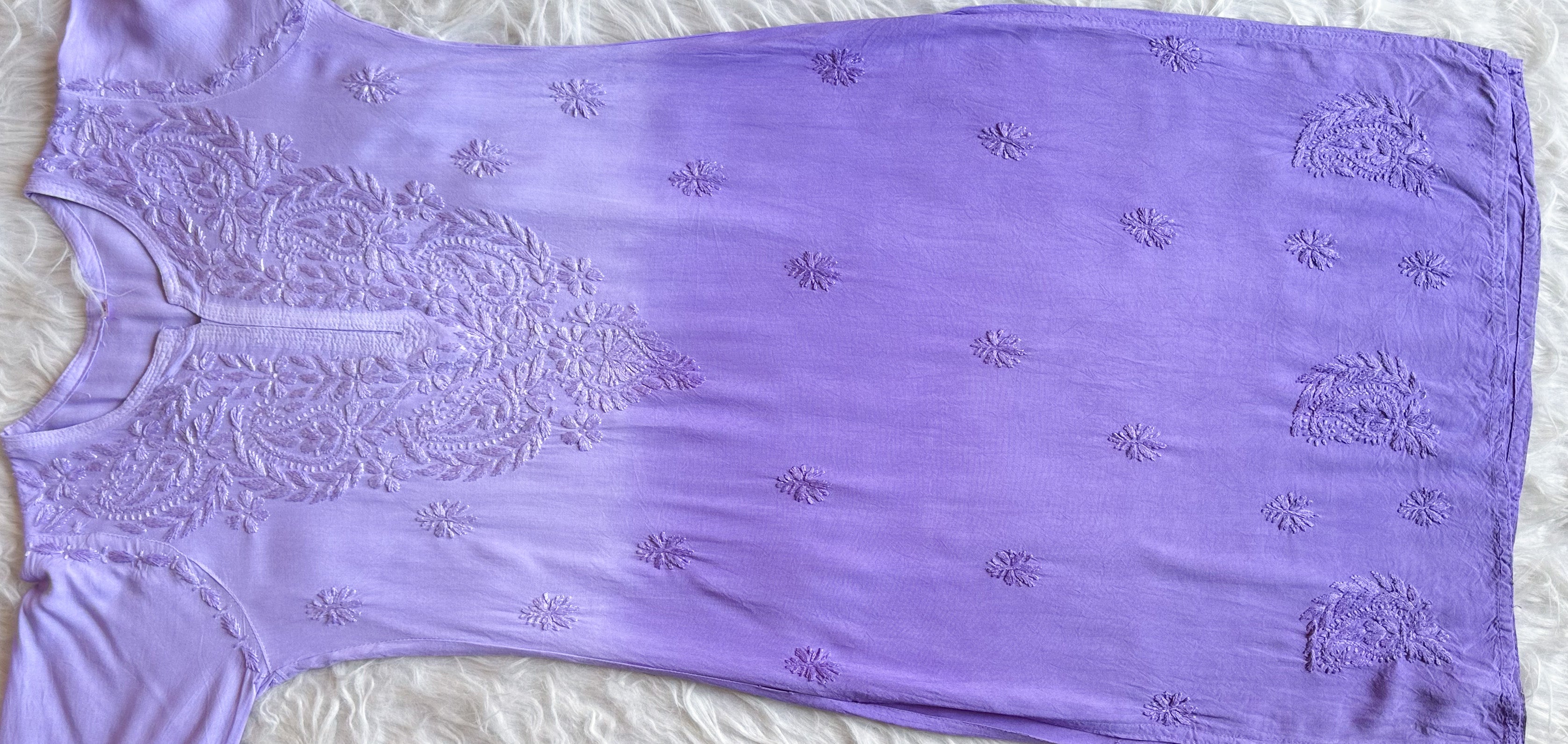 Alysha Lavender Ombre Long Rayon Kurta