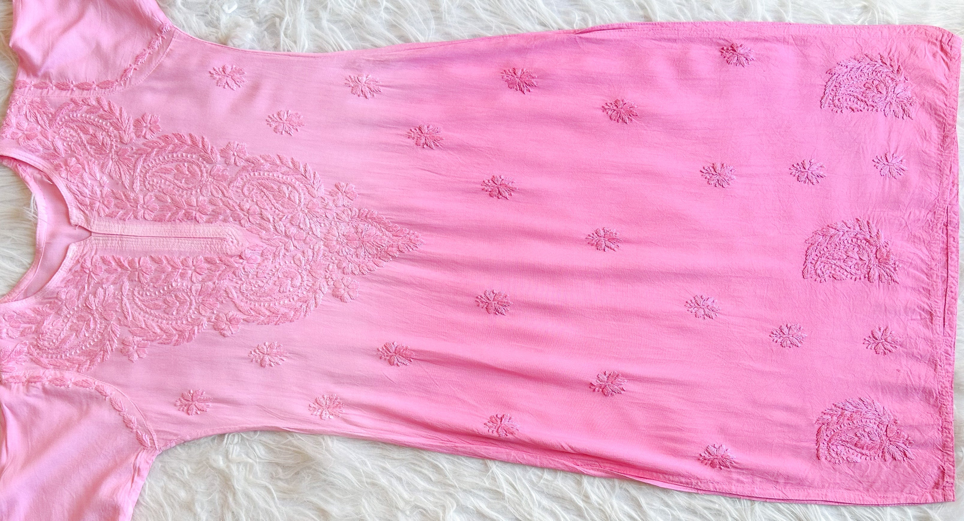 Alysha Pink Ombre Long Rayon Kurta