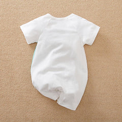 Blue and Yellow Dino Baby Romper – Soft Cotton for Boys and Girls