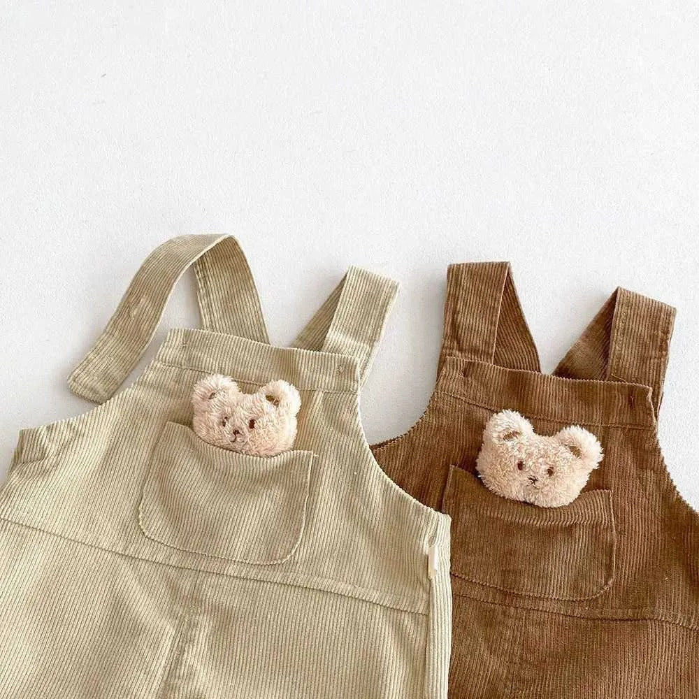 Bear Baby Boys and Girls Corduroy Jumpsuit – Soft and Durable Outfit
