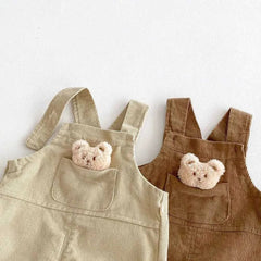 Bear Baby Boys and Girls Corduroy Jumpsuit – Soft and Durable Outfit